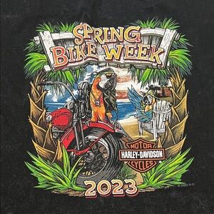 Harley Davidson VNeck Graphic Baby TShirt Black Estimate Size Medium